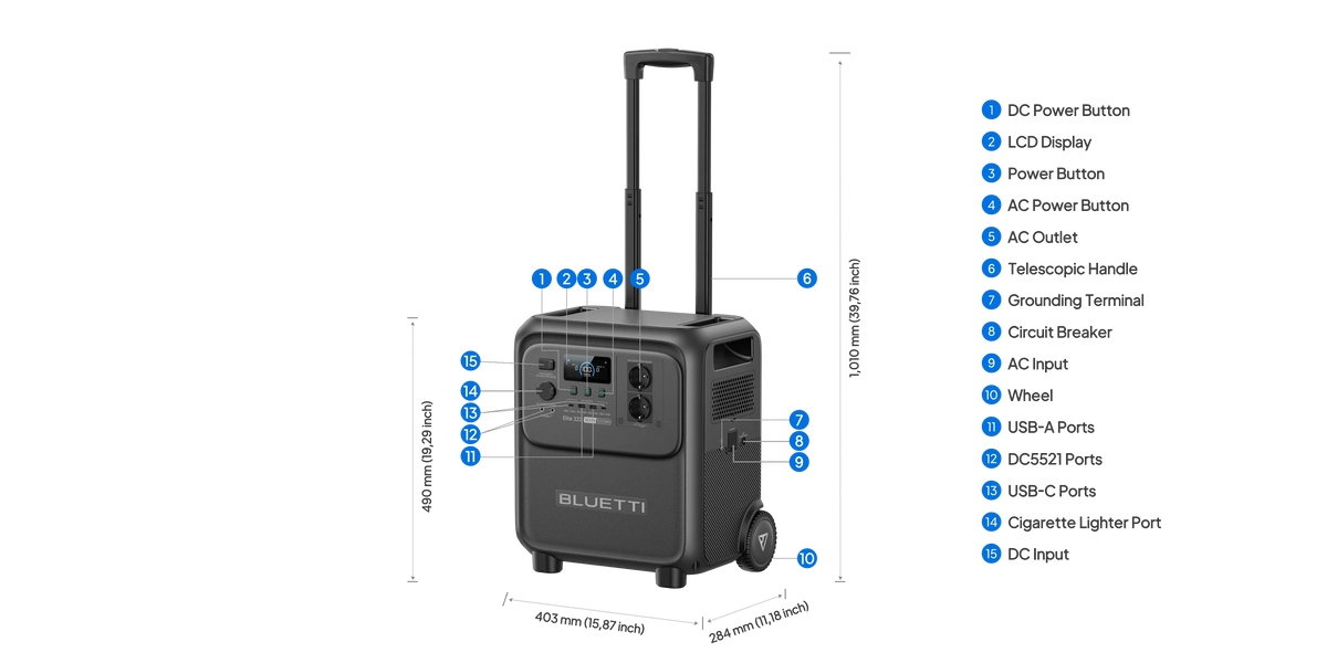 BLUETTI Elite 320 Rolling Portable Power Station